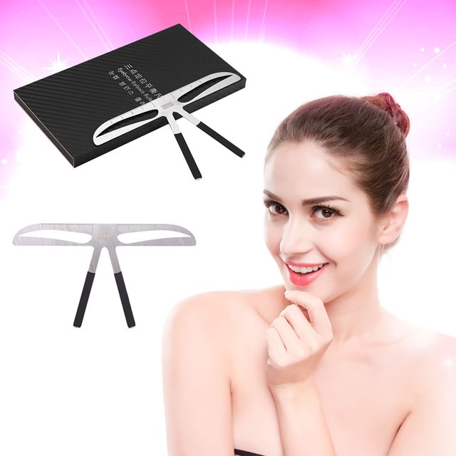Eyebrow Styling DIY Stencil, Stainess Steel Eyebrow Ruler Measurement Micro Blading Permanent Makeup Gold Ratio Positioning Skin Care Tools