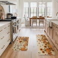 thumbnail image 2 of Sm:)e Pumpkin Scarecrow Sunflower Linen Fall Kitchen Rugs and Mats, 17x29Inch and 17x47 Inch, Non Slip Mat for Porch Patio Hallway, 2 of 6