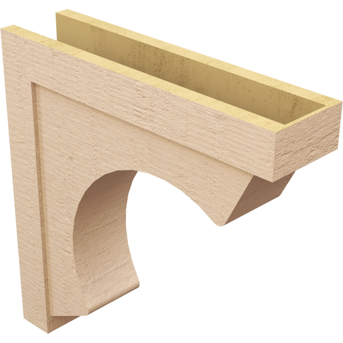 8"W x 32"D x 32"H Thin Emerson Rough Cedar Woodgrain TimberThane Corbel, Primed Tan