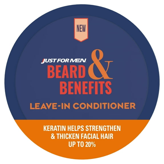 Just For Men Beard & Benefits Leave-In Conditioner, Beard Balm to Soften & Thicken - 2 oz