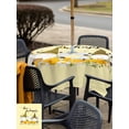 thumbnail image 4 of Outdoor Tablecloth with Umbrella Hole and Zipper, Yellow Bee Gnomes Square Table Cloth 54x54 Inch Waterproof Tablecloth, Spring Floral Daisy Farmhouse Picnic Table Cover for Patio Camping, 4 of 7
