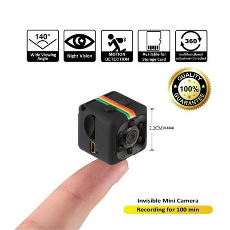 Smartphone Security Camera Mini Camera 1080P Mini Security Wireless cam with Night Vision, Video Recorder for Nanny/Housekeeper, Sports Action Cam with Motion Detection for Home, Car, Drone, Office and Outdoor Use ()