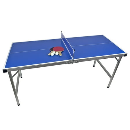 Poolmaster Outdoor Backyard Junior Table Tennis Ping Pong Table, Paddles &