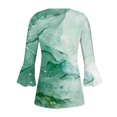thumbnail image 5 of Womens 3/4 Sleeve Tops V Neck Casual Blouse Printed Shirt Womens Loose Tunic Tops, 5 of 5