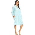 thumbnail image 3 of Lati Fashion Fleece Women Nightgown Sleepwear Pajamas Female Long Sleeve Sleep Dress Nightshirt Green 3X, 3 of 4