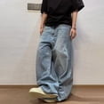 thumbnail image 4 of Mrmall Mens Baggy Jeans Casual Loose Fit Wide Leg Vintage Hip Hop Relaxed Fit Denim Jeans Streetwear, 4 of 6