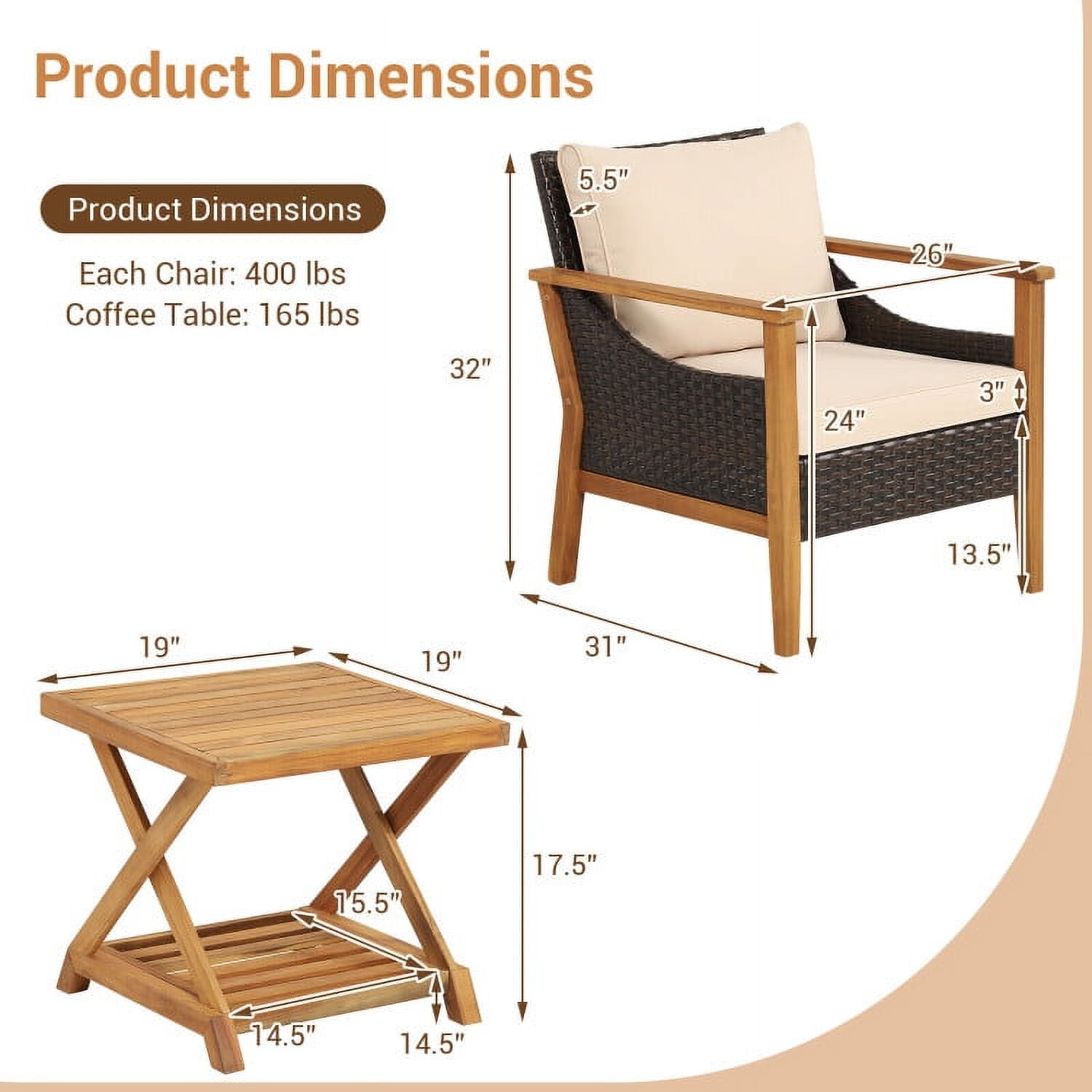 Aimee Lii 3 Pieces Patio Wicker Furniture Set with 2-Tier Side Table, Patio Table and Chairs Set, Natural Aimee Lii 3 Pieces Patio Wicker Furniture Set with 2-Tier Side Table, Patio Table and Chairs Set, Natural