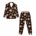thumbnail image 4 of DISNIMO Owl Pumpkin Printed Fall Pajama Set for Women 2 Piece Lounge Set Soft Comfy Sleepwear with Long Pants V Neck Ladies Loungewear Button Down Nightwear, 4 of 7