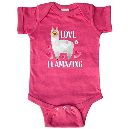 

Inktastic Valentine s Day Love is Llamazing with Cute Llama and Hearts Gift Baby Boy or Baby Girl Bodysuit