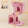 thumbnail image 7 of Yaheetech 33.5" Double Condo Plush Cat Tree with Scratching Posts, Pink, 7 of 7