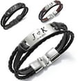 thumbnail image 6 of Personalized Monogram Bracelet for Men, Free Engraved Your Unique Initial & Date Braided Bracelet, Men's Wristband for Boyfriend Husband Dad Birthday Wedding Anniversary Christmas Gift, 6 of 7