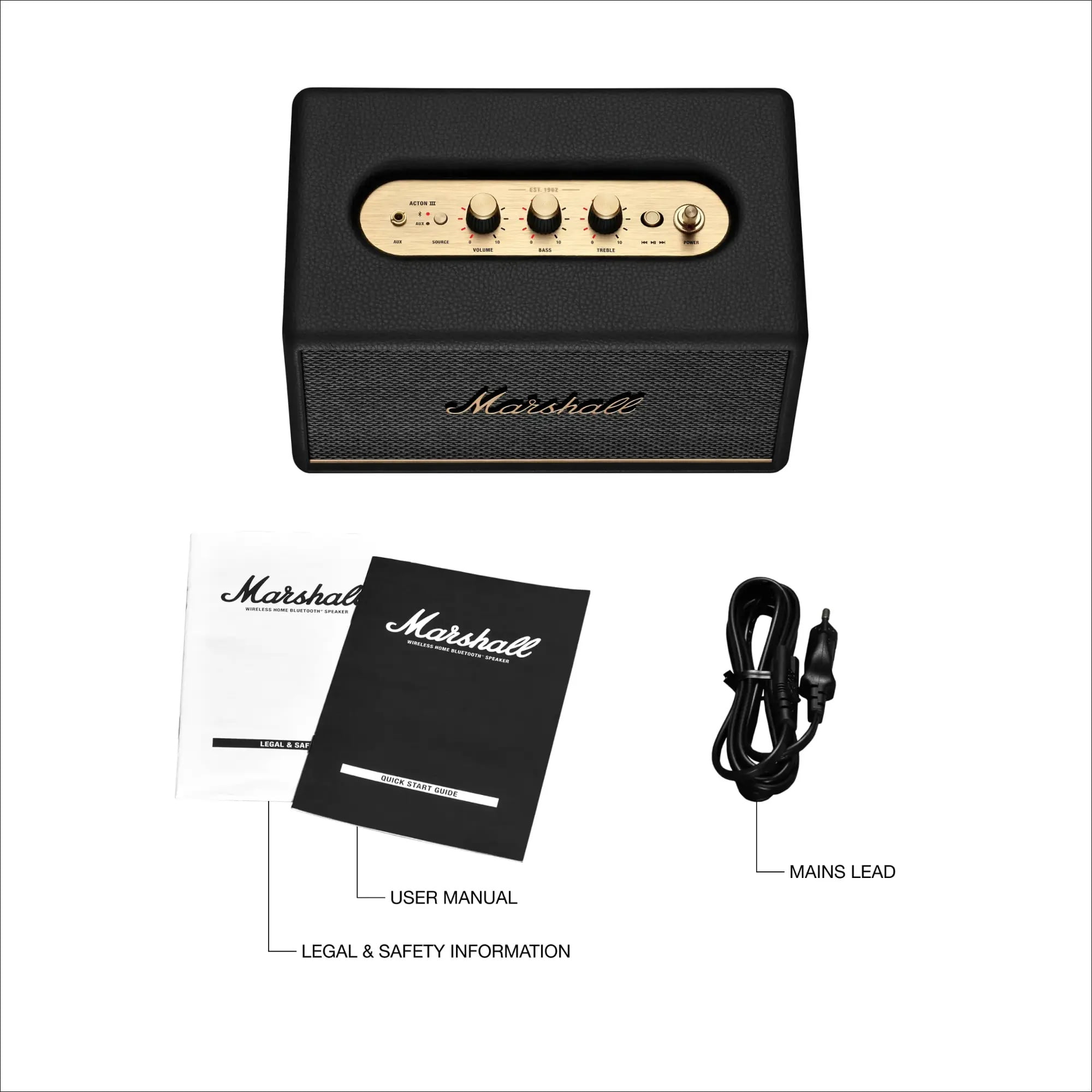 Restored Marshall Acton III Bluetooth Portable Speaker, 3 Speakers
