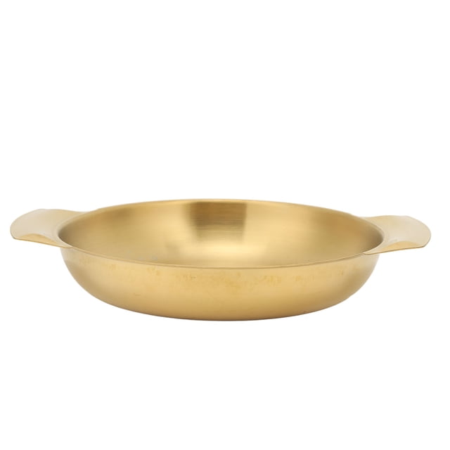 Stainless Steel Paella Pan, Easy Cleanup Uniform Heating Double Ear Pot Flat Bottom Skillet Pan, with Dual Handles, for Stoves and Home Gas Ranges