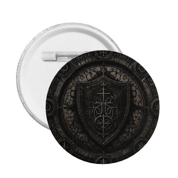 Ancient Mystical Shield Art Print Round Button Pin Badge 5PCS Pinback Buttons Lapel Pin for Jacket, Backpack, Hat, Party Favor, Gift