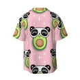 thumbnail image 2 of Easygdp Panda Avocado Men's Casual Short-sleeved Shirt with Pocket and Button Suitable for Beach Vacation Leisure - Small, 2 of 7