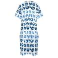 thumbnail image 4 of Vestido de verano con bolsillos y estampado de alefbet hebreo para mujer, traje de noche de moda con alfabeto azul., 4 of 6