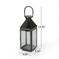 thumbnail image 7 of Preston 16" Modern Outdoor Stainless Steel Lantern, Black, 7 of 7