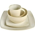 thumbnail image 4 of Gibson Elite Soho Lounge Square 16 Piece Stoneware Dinnerware Set, Taupe, 4 of 4