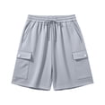 thumbnail image 7 of biudgviw Women's Sweat Shorts Elastic Waist Cargo Shorts Summer Casual Drawstring Shorts with Multi Pockets for Daily Wear, 7 of 7