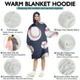 thumbnail image 5 of Navy Blue Baseballs Pattern Wearable Oversized Blanket,Wearable Blanket Hoodie for Adults,Cozy Hooded Blankets with Super Pockets,Super Warm Fuzzy Pullover for Women & Men, 5 of 6