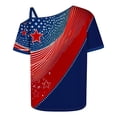 thumbnail image 5 of WAGUTH Womens 4th of July Print T-Shirts Off The Shoulder Patriotic Short Sleeve Tops Casual Basic Tees, 5 of 5
