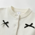 thumbnail image 3 of Favoffer Winter Girls Solid Bow-Accent Knitted Cardigan & Sweater - Play,Lounge,Family,Outdoor 2-14Y, 3 of 6