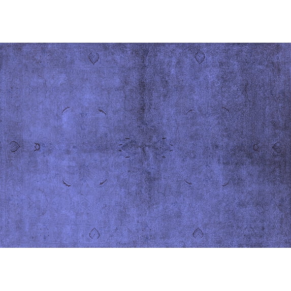 Ahgly Company Machine Washable Indoor Rectangle Oriental Blue Industrial Area Rugs, 4' x 6'