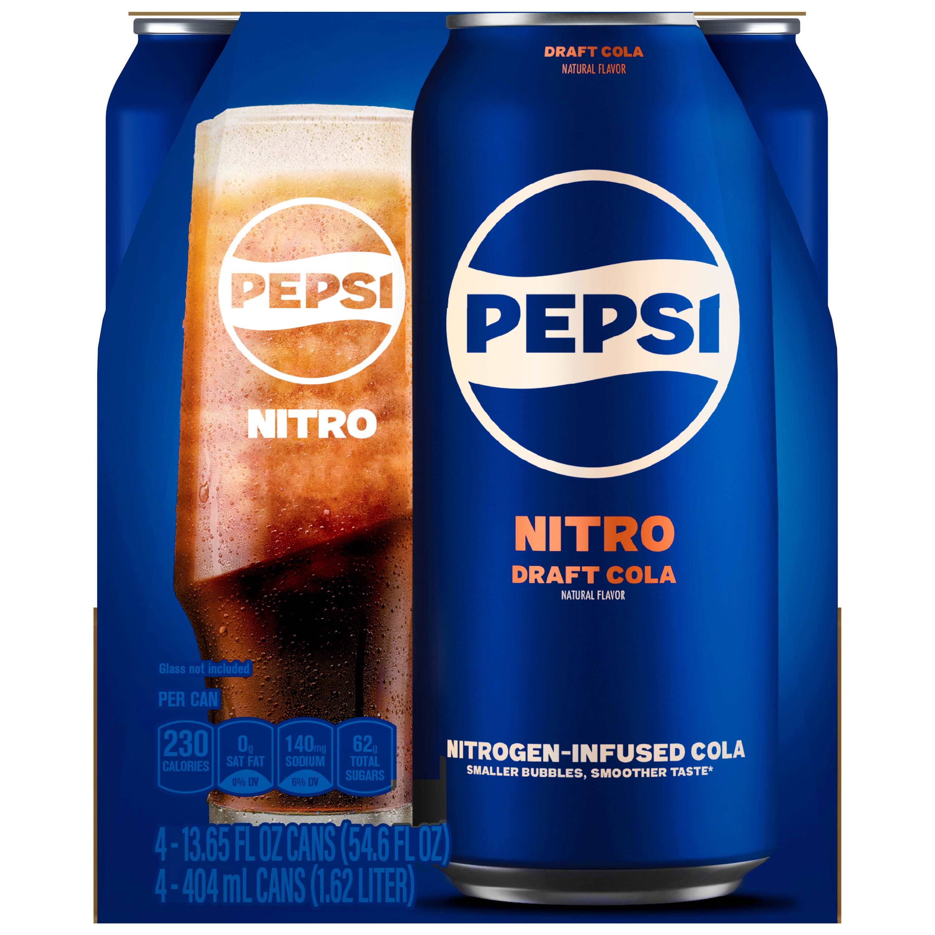 Pepsi Nitro, Draft Cola, Soda Pop, 13.65oz Can (Single Can) (Packaging May Vary)