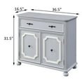 thumbnail image 6 of Living Room Cabinets, Grey 2-door Accent Cabinet with 1 Drawer, Grey Wooden Cabinets,Wood Metal Cabinets, Furniture Primary Living Space Cabinets Grey 2-door Accent Cabinet with 1 Drawer, 6 of 6