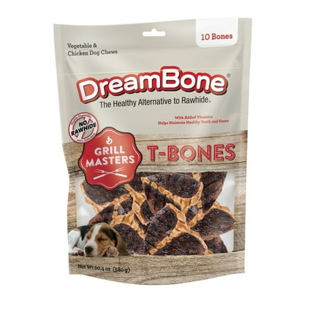 DreamBone Grill Masters T-Bones, No-Rawhide Chews For Dogs, 10