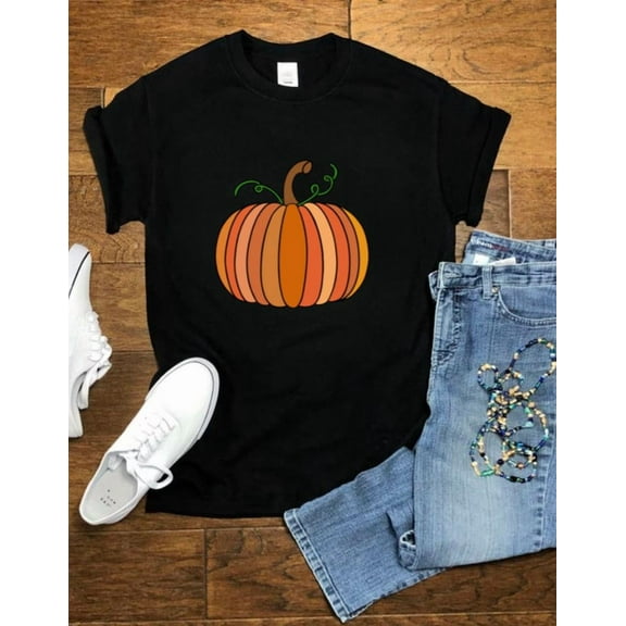 Cute Pumpkin Spooky Fall Halloween Thanksgiving Unisex T-Shirt, up to size 5XL