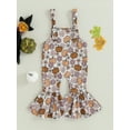 thumbnail image 2 of Bagilaanoe Toddler Baby Girl Halloween Jumpsuit Sleeveless Print Romper Overalls 6M 9M 12M 18M 24M 3T Kids Flared Pants Fall Bell-Bottoms Outfits, 2 of 8