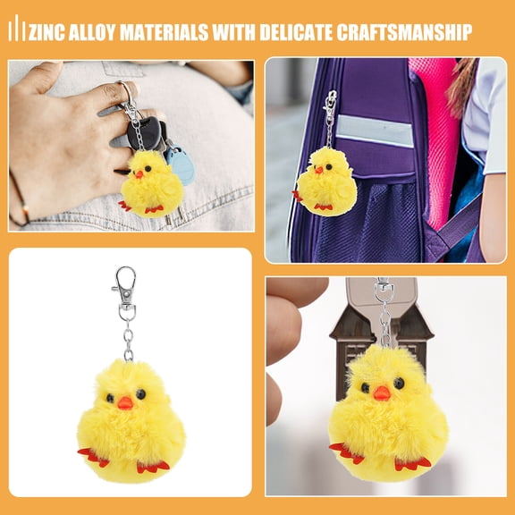 SOPOTUTU 4-Pack Plush Chick Keychain Set, Soft Stuffed Animal Bag Charm, Cute Cartoon Hanging Ornament Accessories