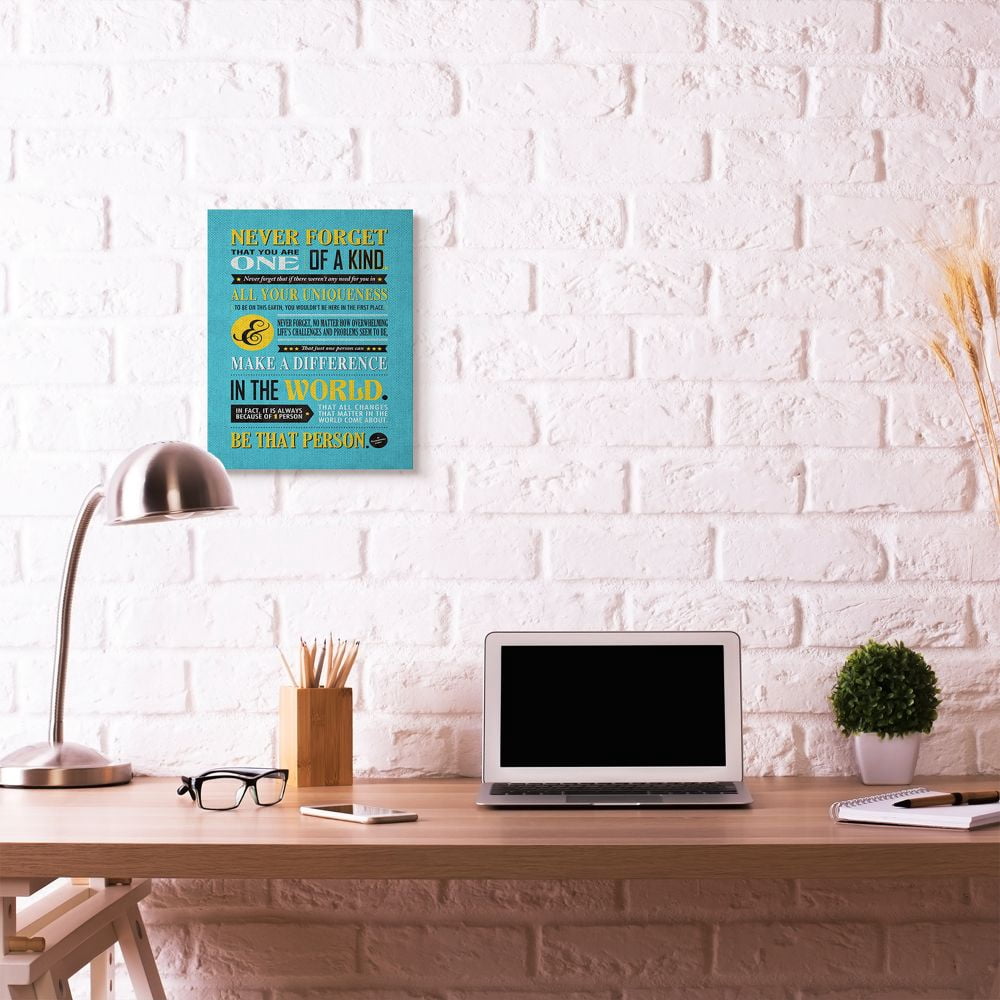 Stupell Industries One Of A Kind Inspirational Yellow Blue Design Canvas Wall Art by Ester Kay