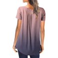 thumbnail image 4 of ICHUANYI Clearance Women's Fashion Printed Loose T-shirt Short Sleeves Blouse Round Neck Casual Tops(Pink, XL) ICHUANYI WER2023081000818, 4 of 7