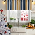 thumbnail image 5 of Blue Yellow Striped Curtain Valances for Windows, Kitchen Valance Window Treatments Panel 2 Pack, Modern Stripes Art Rod Pocket Short Curtains for Bathroom Bedroom 42 x 18 Inch, 5 of 8