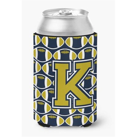 

Letter K Football Blue & Gold Can or Bottle Hugger 0.25 x 4 x 5.5 in.