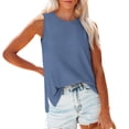 thumbnail image 2 of Fancifize Tank Top for Women Crewneck Basic Casual Dressy Summer Tops Sleeveless Loose Fit Side Split Trendy Tank Top, 2 of 6