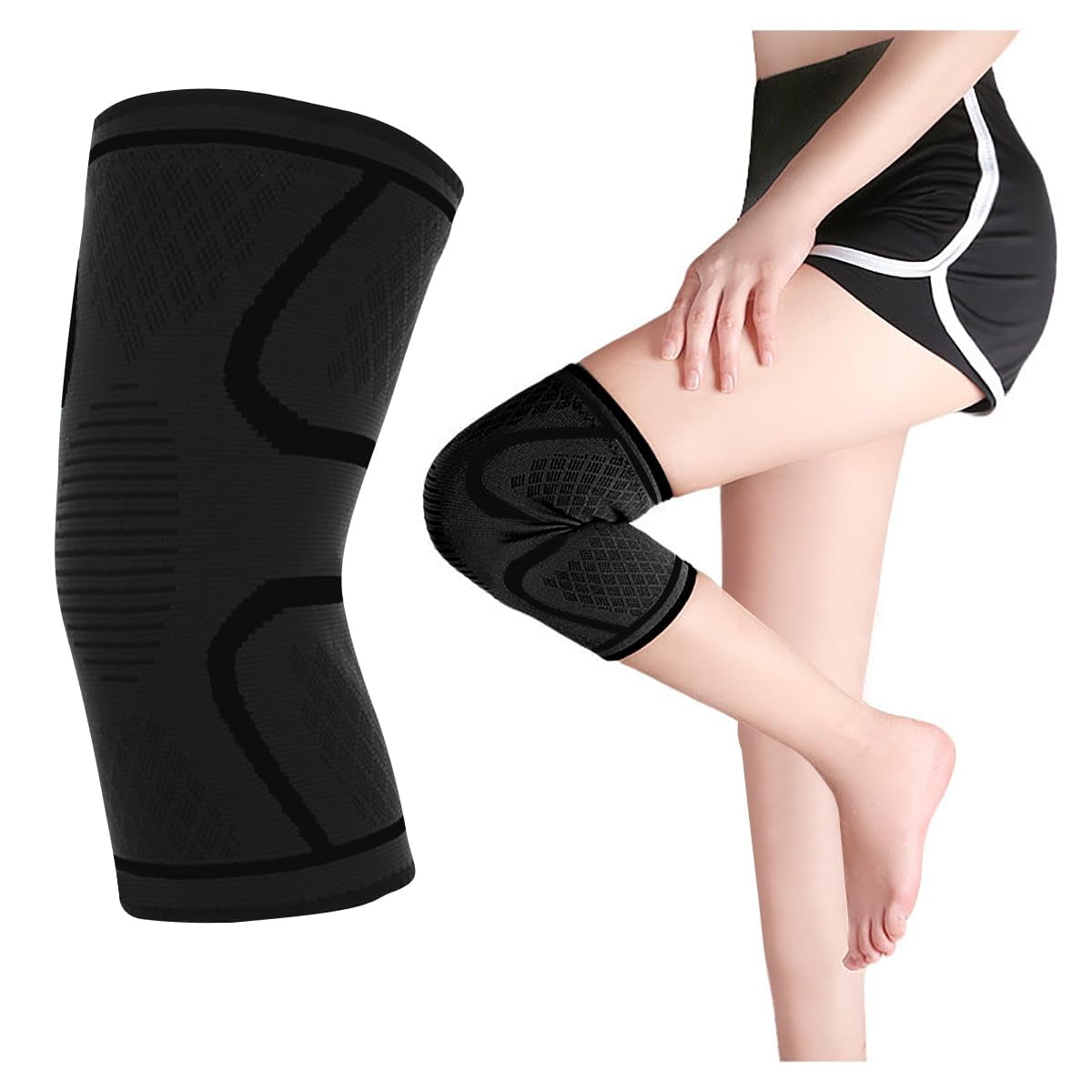 Lot De 2 Genouillères De Compression Pour Articulations Du Genou De Sport