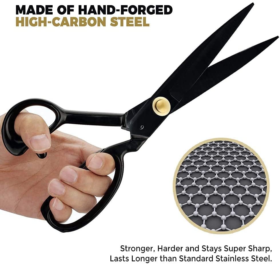Professional Tailor Scissors 9 Inch for Cutting Fabric and Leather Heavy Duty Scissors Industrial Sharp Sewing Shears for Home Office Students Tailors Dressmakers