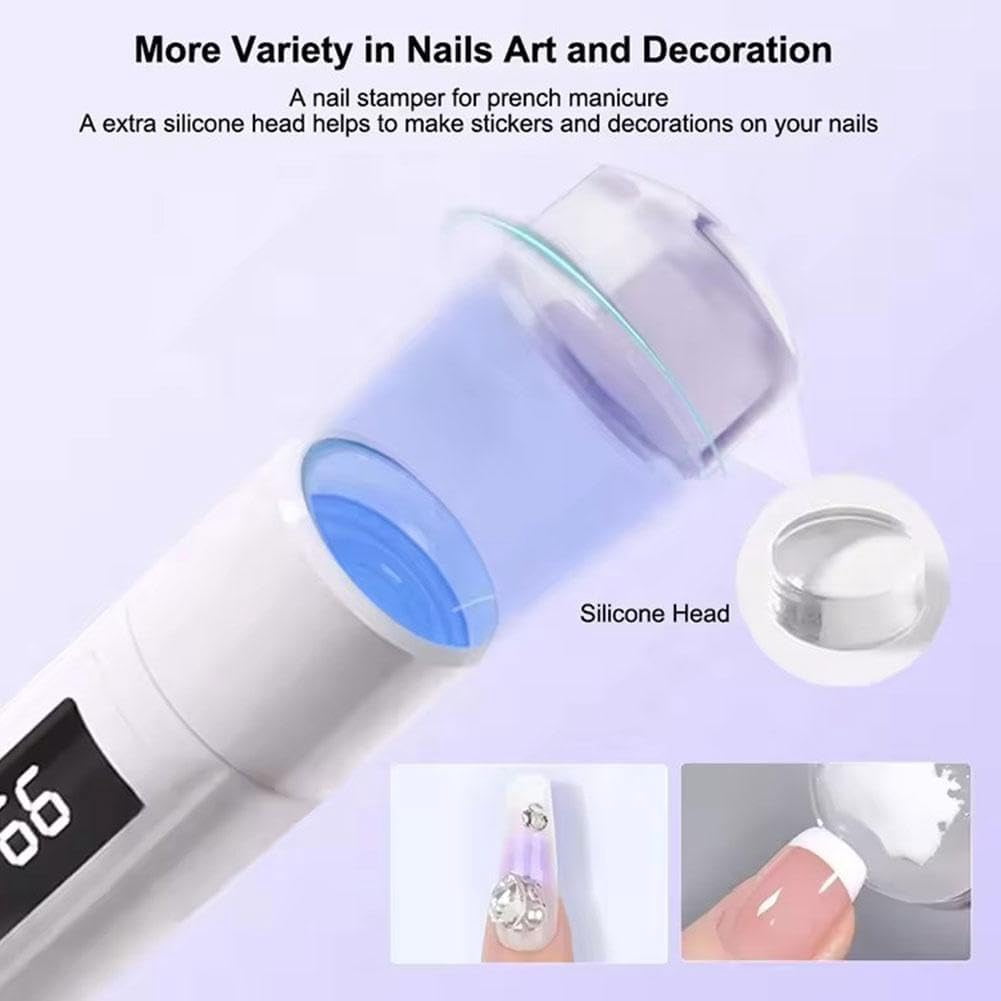 Mini UV LED Nail Lamp, Rechargeable Handheld Flash Cure Light Pen with Magnetic Stand, Portable Quick Dryer for Gel Polish, DIY Home Manicure & Travel(pink）