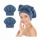 thumbnail image 1 of wonima11 Large Microfiber Hair Drying Caps with Bow knot Fast Drying Shower Cap Soft and Absorbent hairWrap Hair Turban Bath Caps for Curly Thick and wet Hair 11 X 13.4 inch 2 Pack Dark Blue, 1 of 1