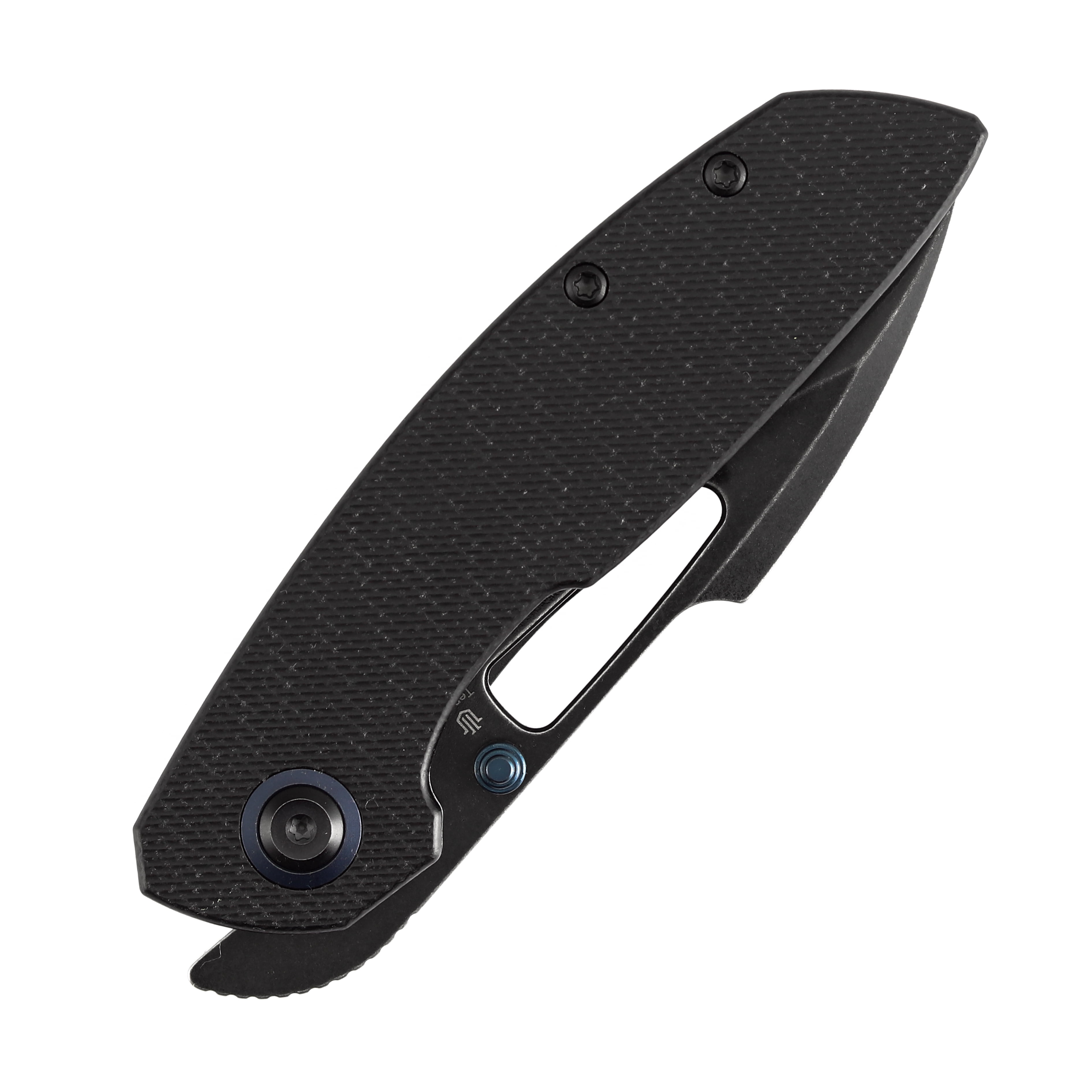Tenable Link Folding Knife 3.0" Blackwash 14C28N Blade Black Micarta Handle B1068A4