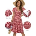 thumbnail image 6 of Summer Dresses for Women 2024 Short Sleeve V Neck Wrap Dress Casual Midi Sundresses, 6 of 6