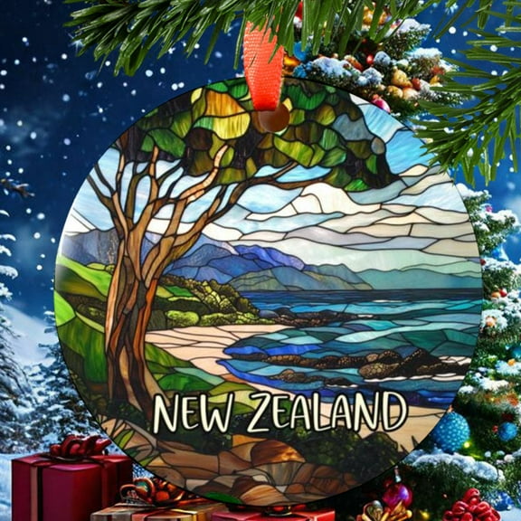 New Zealand Christmas Ornament, Ceramic, Acrylic - Travel Souvenir, Holiday Tree Decoration, Vacation Keepsake 2025, Gift for Explorers, Edition, Seasonal Home Décor