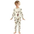 thumbnail image 6 of FORMRS Long Sleeve Top and Pants Pajama Set for Niños 2-Piece Sleepwear, Sizes 18M-8Y, Beige Cowboy Pattern, 6 of 6