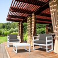 thumbnail image 2 of Luxury Commercial Living 3-Piece White Patio Club Seating Set with Sunbrella Charcoal Gray Cushion, 2 of 7