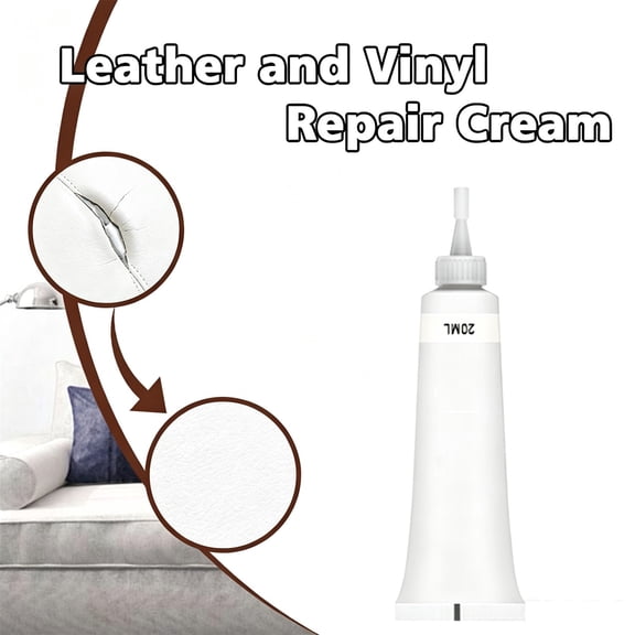 Cevemin 20ml Brown Leather Repair Gel Scratch Crack Restorer, Leather Filler Cream for Sofa Car Seat Shoes Jacket Furniture Vinyl Leather Accessories