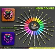 24 Neon Fluorescent Acrylic Paint Pens Markers Set 3mm (MEDIUM)
