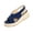 Royal Blue, variant on Cross Strap Wedge Sandals, Faux Suede Platform Shoes, Women's Cross Strap Espadrille Wedge Sandals Faux Suede Slingback Platform Shoes Summer Open Toe Comfort Walking Heels, Blue 5.5
